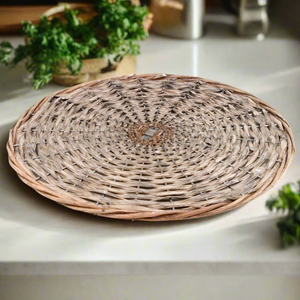 14" Handwoven Rattan Table Trivet