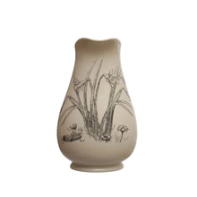 2 Quart Stoneware Pitcher with Floral Design