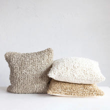 20" Cream Woven Boucle Pillow