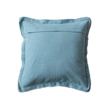 20" Square Blue Linen Pillow With Stripes