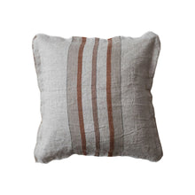 20" Square Cream Linen Stripe Pillow