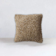 20" Tan Woven Bouclé Pillow