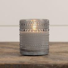 4" Grey Dotted Glass Candle