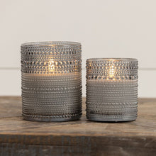 4" Grey Dotted Glass Candle