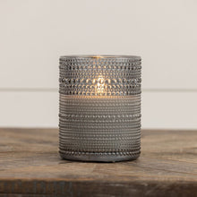 5" Grey Dotted Glass Candle