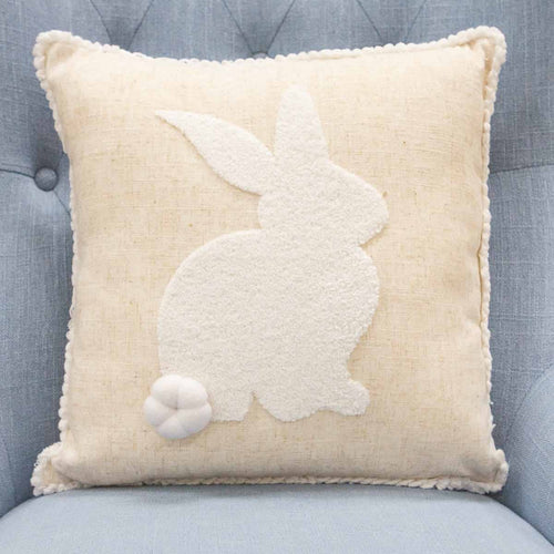 Cottontail Bunny Throw Pillow – Oat White 16x16 inches