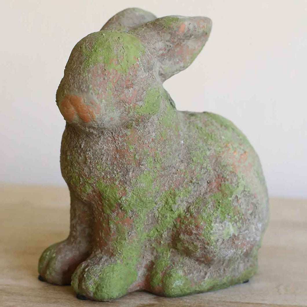 Terracotta Sitting Easter Bunny Decor – Antique Green