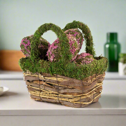 Dorothy Moss Basket – Green & Natural