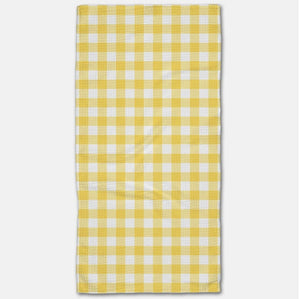 Geometry Lemon Gingham Bar Towel