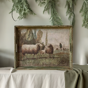 Pastoral Sheep Wooden Tray