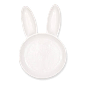 White Ceramic Easter Bunny Divided Dish