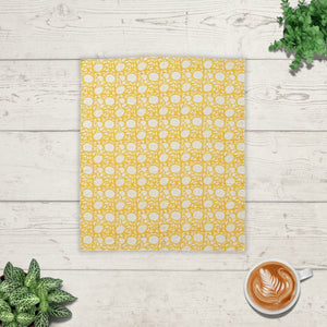 Yellow Voile Block Printed Throw