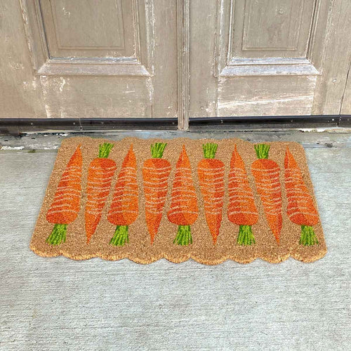 Carrot Coir Doormat - Orange & Green 30x18 inches