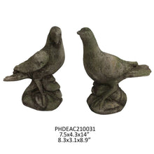 Pair of Aged Concrete Dove