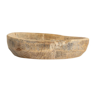 Bleached Found Wood Bowl With Handle