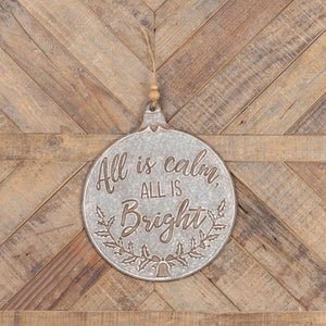 11.75" Calm & Bright Ornament Plaque