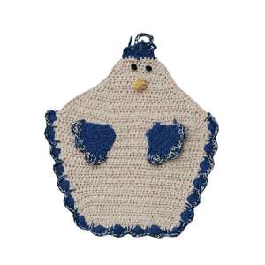 Cotton Crocheted Chicken Shaped Pot Holder With Loop – 4 Colors