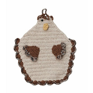 Cotton Crocheted Chicken Shaped Pot Holder With Loop – 4 Colors