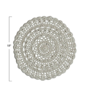 15" Crocheted Round Placemat – Cotton Blend