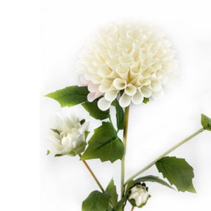 Dahlia White - Single Stem Faux Flower