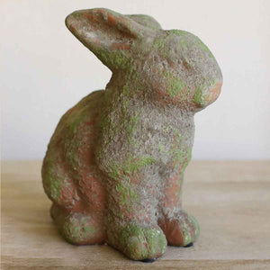 Terracotta Sitting Easter Bunny Decor – Antique Green