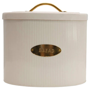 White Metal Bread Box With Lid