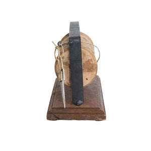 Wood & Metal Spool Stand With Scissors