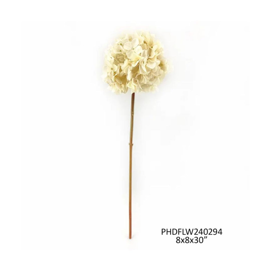 Dried Touch Hydrangea Cream - Single Stem Faux Flower