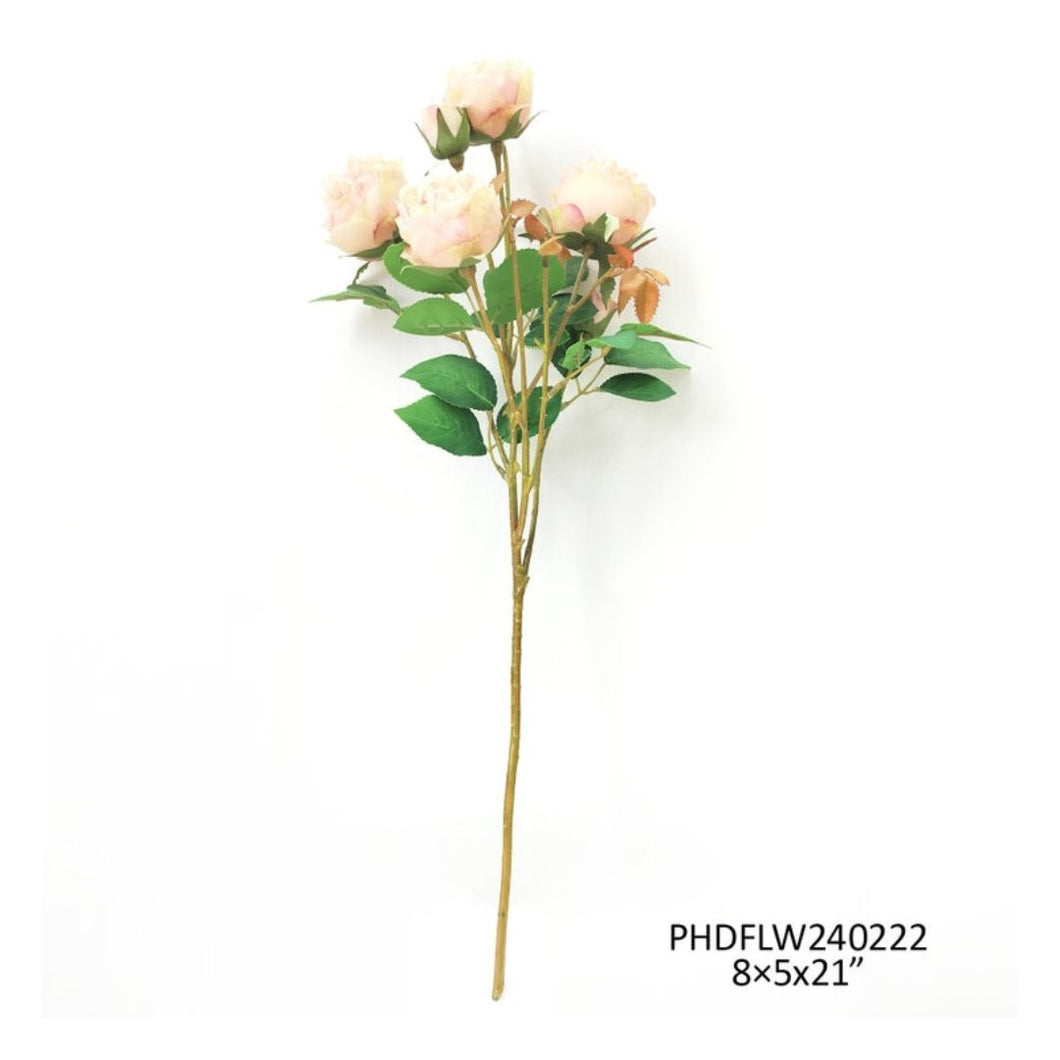 Floribunda Rose Pink - Single Stem Faux Flower