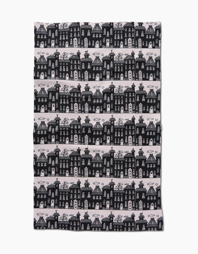 Haunted House Alley Geometry Tea Towel