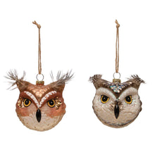 3.5" Hand-Painted Glass Owl Ornament