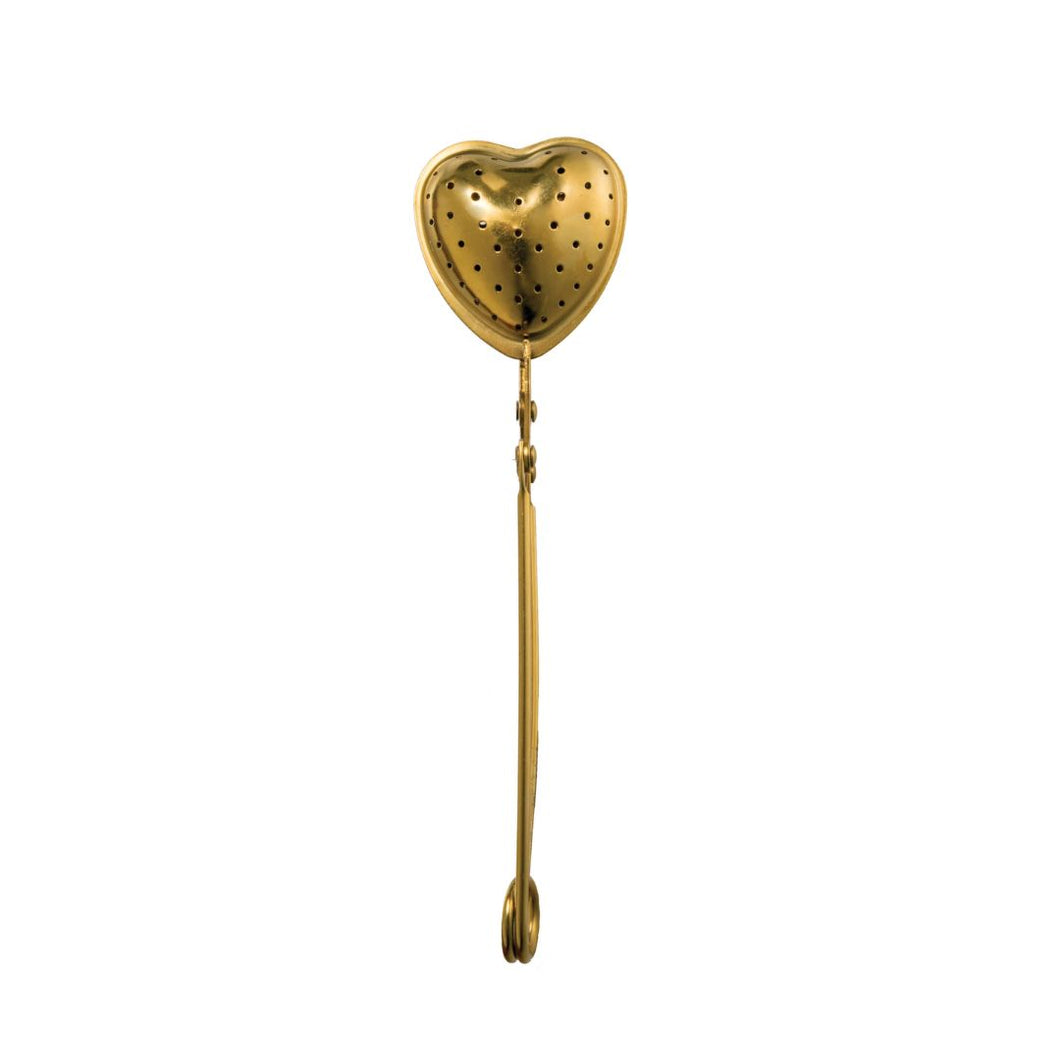 Heart-Shaped Loose Tea Strainer – Gold Stainless Steel