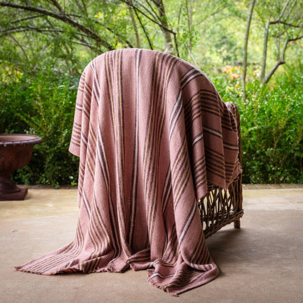 Hollyhock Striped Throw Blanket