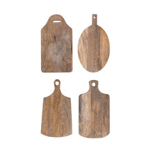 Mango Wood Cheese Cutting Board & Knife - Assorted 4 Styles