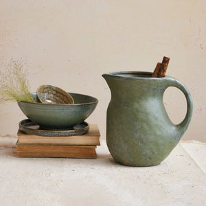 Matte Teal Stoneware Pitcher