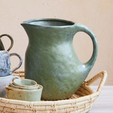 Matte Teal Stoneware Pitcher