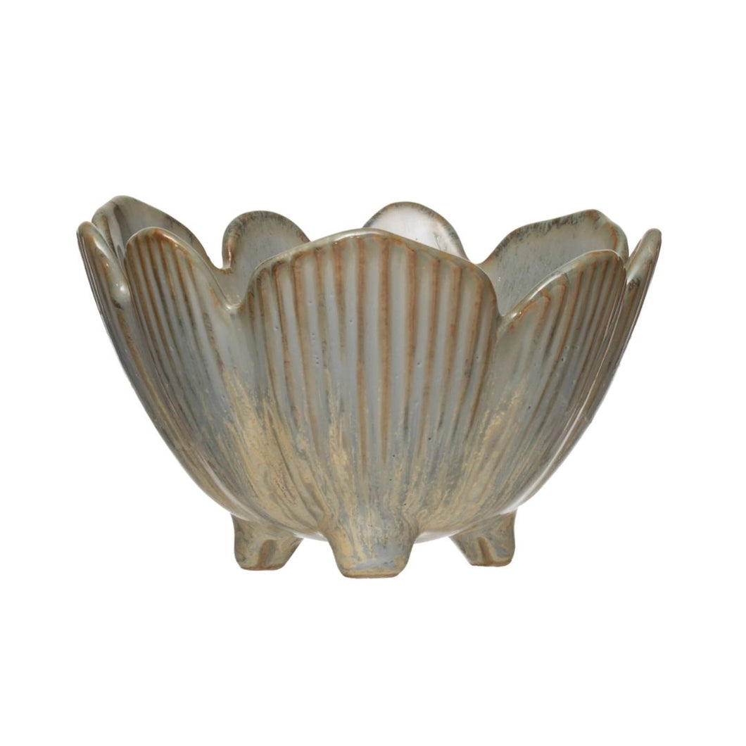 Porcelain Flower Bowl With Glaze