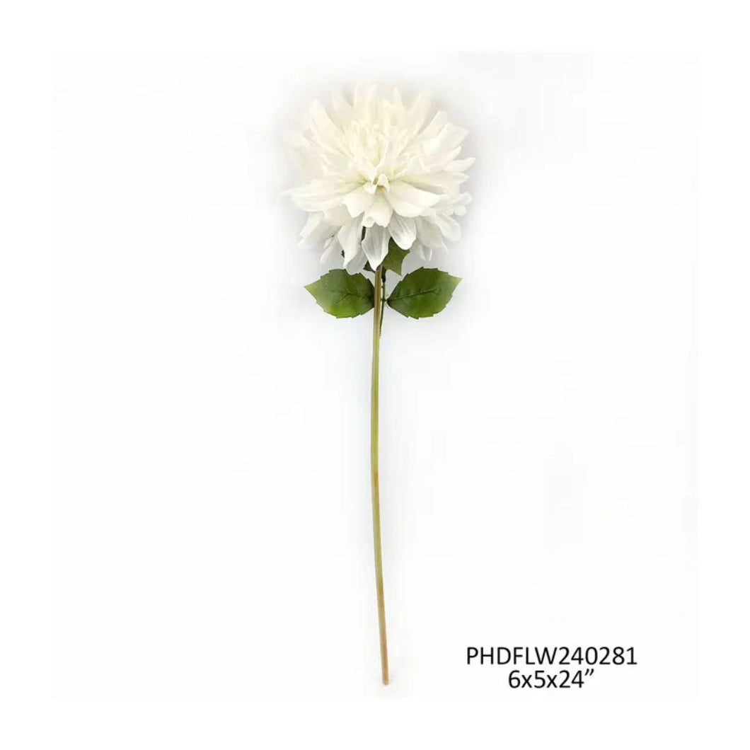 Fresh Touch Dahlia White - Single Stem Faux Flower