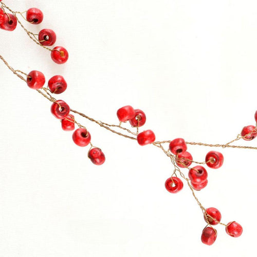 Red Wooden Bead Berry Garland