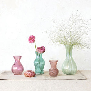 Round Pressed Glass Vases - Large