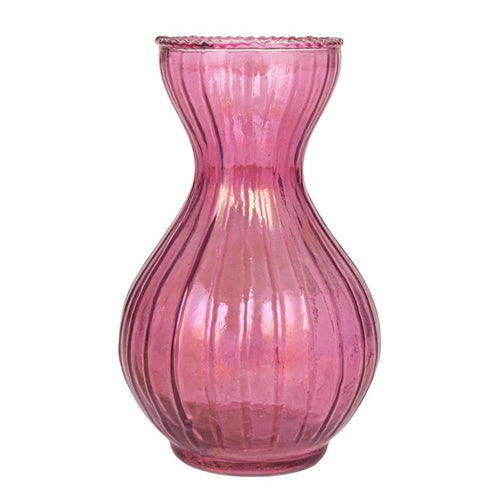 Round Pressed Glass Vase - Medium