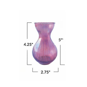 Round Pressed Glass Vase - Medium