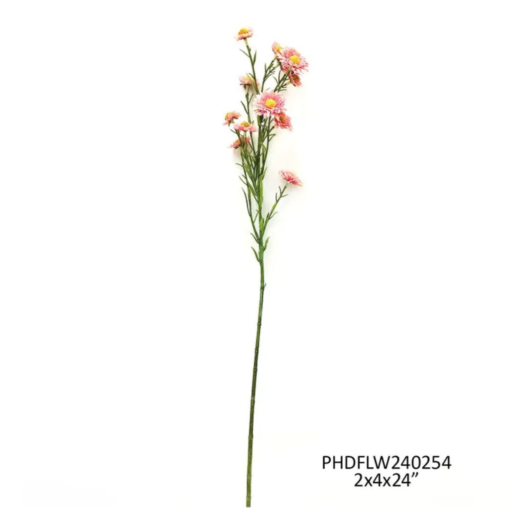 Salmon Aster - Single Stem Faux Flower