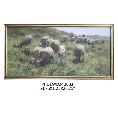 Sheep On The Hillside Framed Print