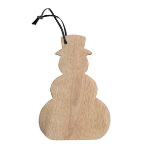 10" Snowman Shaped Cutting Board