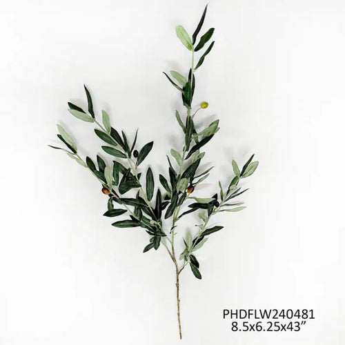 Spanish Olive Branch - Single Stem Faux Plant