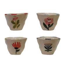 Stoneware Bowl with Flower Image – Assorted 4 Styles