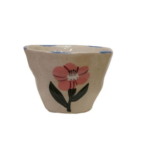 Stoneware Bowl with Flower Image – Assorted 4 Styles