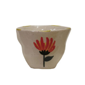 Stoneware Bowl with Flower Image – Assorted 4 Styles