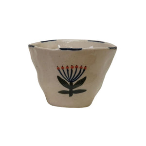 Stoneware Bowl with Flower Image – Assorted 4 Styles